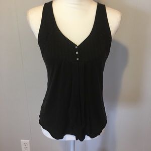 Deletta  Sleeveless Black Lace At Top Front Size S